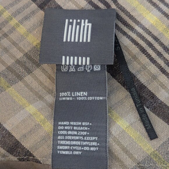 Plaid Linen Skirt by Lilith - Picture 5 of 6